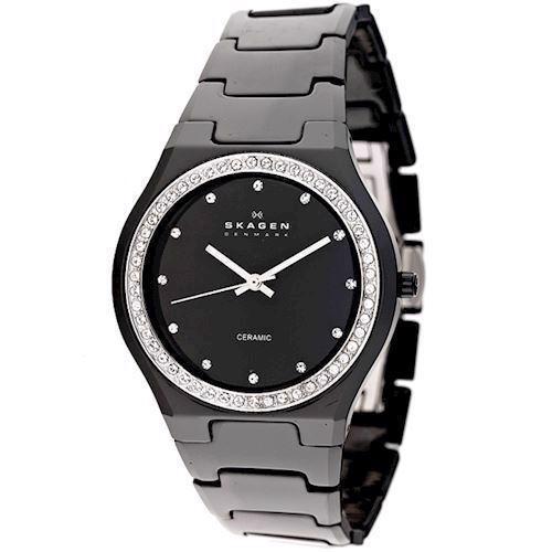 Image of sort keramik quartz Dame ur fra Skagen